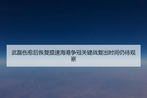 武磊伤愈后恢复提速海港争冠关键战复出时间仍待观察